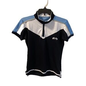Equine Couture Short Sleeve Shirt Tech Tradewind‎ Horseback Riding Sz S Blue